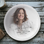 Modern Photo Graduation Paper Plates<br><div class="desc">This simplistic, stylish photo graduation paper plates, is the perfect accessory at your graduation party! The plates features a photo of the graduate, with a white overlay, a template that can be easily edited and personalized. The font styles, sizes and colors can be changed by clicking on the customize further...</div>