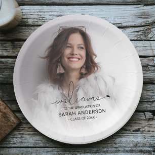 Modern Photo Graduation Paper Plates