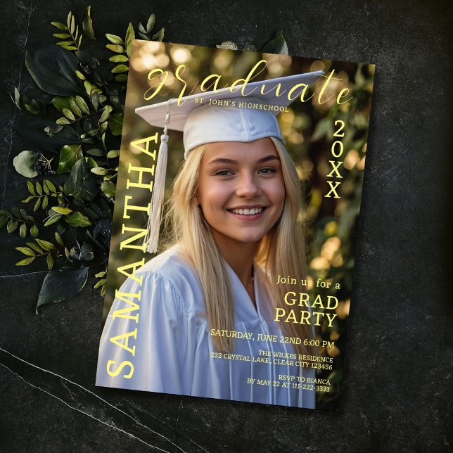 Modern Photo Graduation Party Design Invitation (Creator Uploaded)