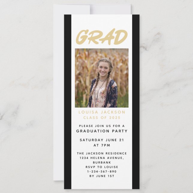 Modern Photo Graduation Party Digital Evite Invitation (Front)
