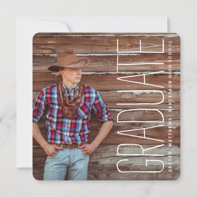 Modern Photo Graduation Party Invitation (Front)