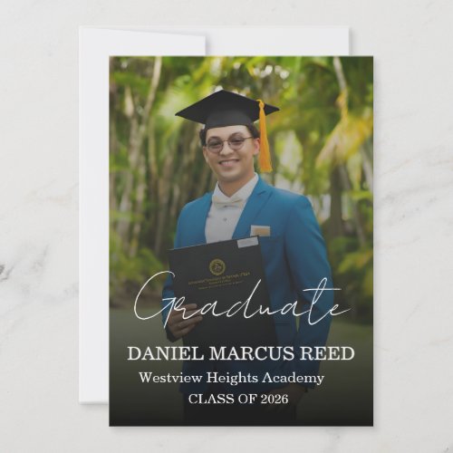 Modern Photo Graduation Party Invitation