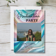 Modern Photo Graduation Party Invitation