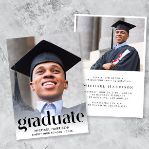 Modern Photo Graduation Party Invitation