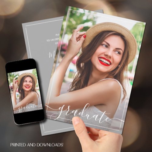 Modern Photo Graduation Party Invitation