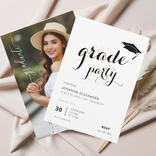 Modern Photo Graduation Party Invitation