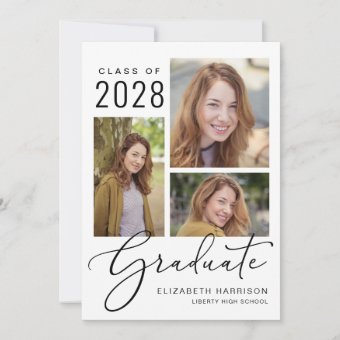 Modern Photo Graduation Party Invitation | Zazzle