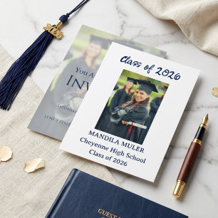 Modern Photo Graduation Party Invitation Class of