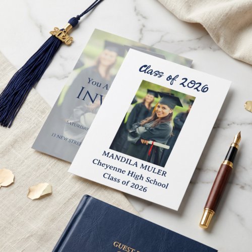 Modern Photo Graduation Party Invitation Class of