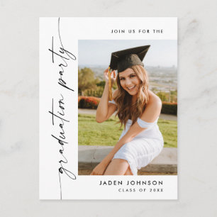 Modern PHOTO Graduation Party Invitation Postcard