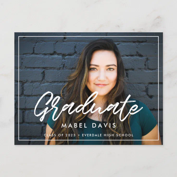 Modern Photo graduation party invitation Postcard | Zazzle