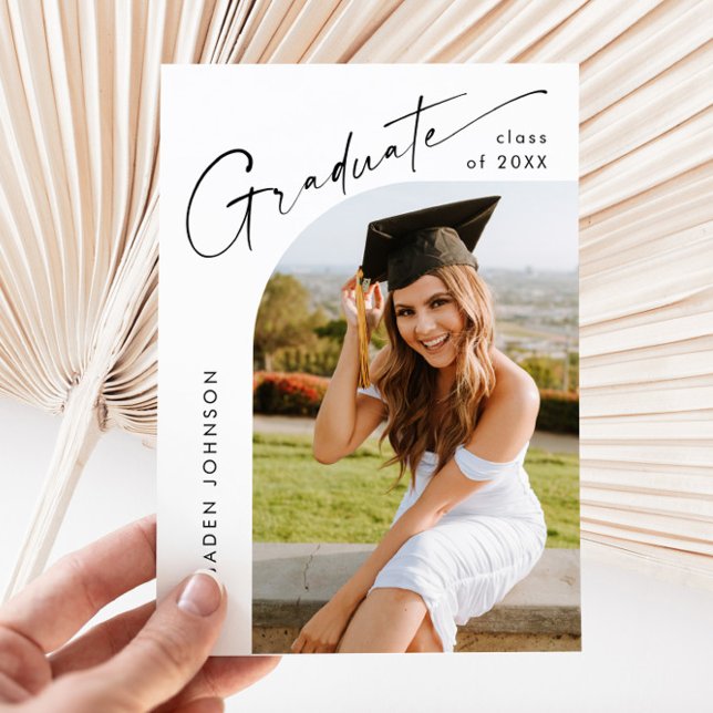 Modern PHOTO Graduation Party Invitation Postcard (Creator Uploaded)