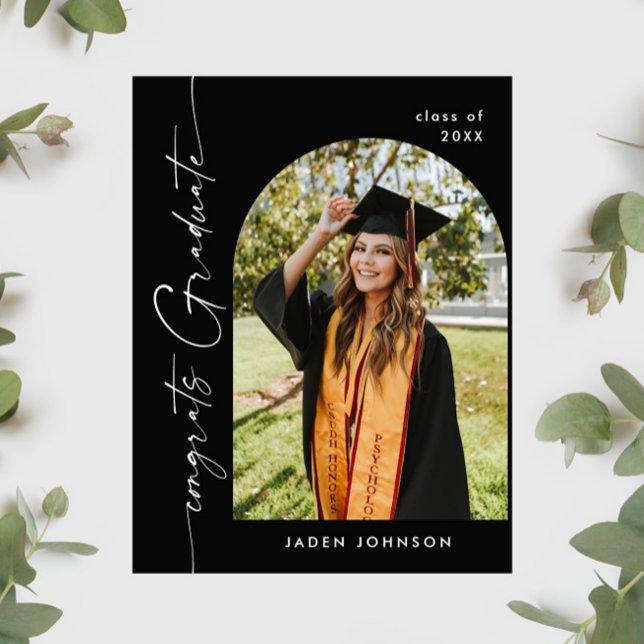 Modern PHOTO Graduation Party Invitation Postcard (Creator Uploaded)