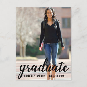 Modern Photo Graduation Party Invitation Script Postcard