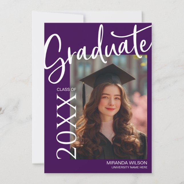 Modern Photo Graduation Party Invite Announcement (Front)