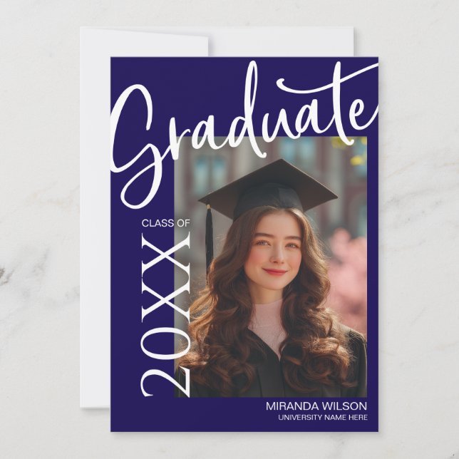 Modern Photo Graduation Party Invite Announcement (Front)