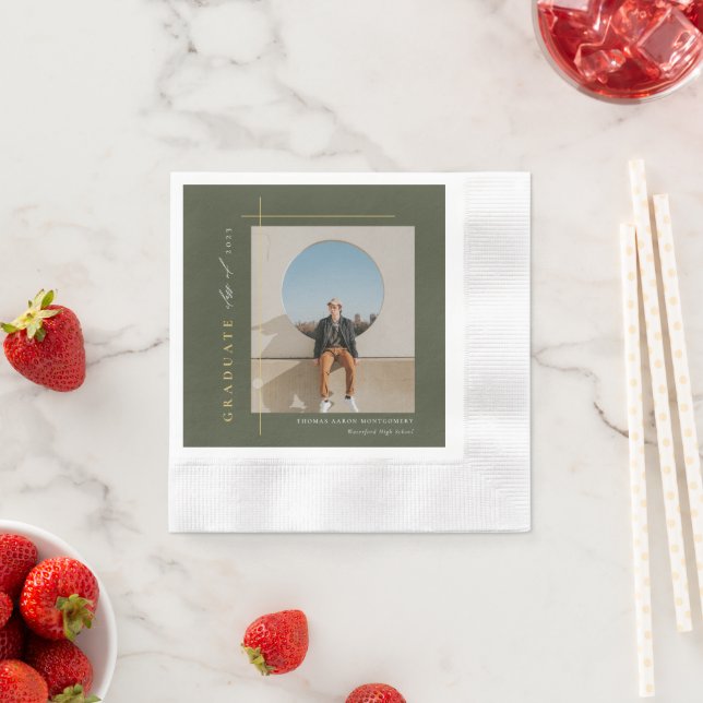 Modern Photo Graduation Party Napkins (Insitu)