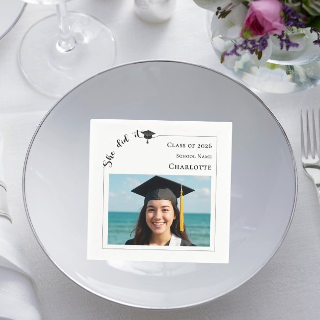Modern photo Graduation Party Napkins (Creator Uploaded)