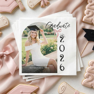 Modern Photo Graduation Party Napkins