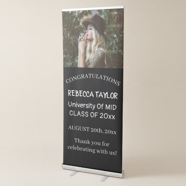 Modern Photo Graduation Party Retractable Banner (3/4)