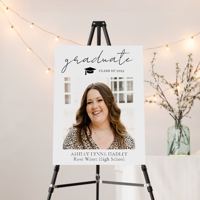 Modern Photo Graduation Party Sign (In Situ (Stand))