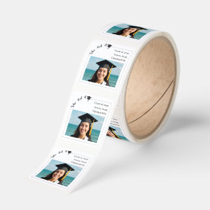 Modern photo Graduation Party Square Sticker