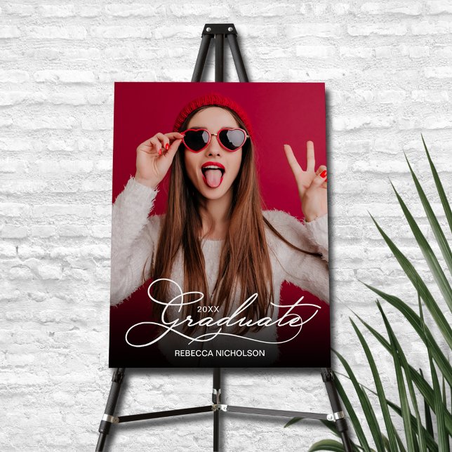 Modern Photo Graduation Party Welcome Foam Board (Modern Photo Graduation Welcome Foam Board Sign)