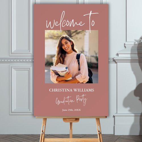 Modern Photo Graduation Party Welcome Sign