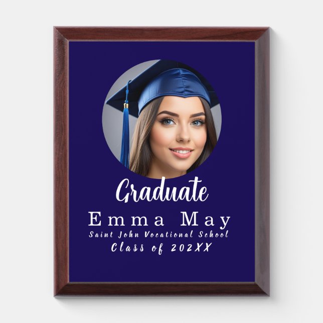 Modern Photo Graduation Personalize Award Plaque (Vertical)