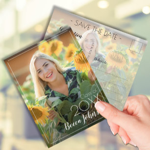 Modern Photo Graduation Save the Date Postcard