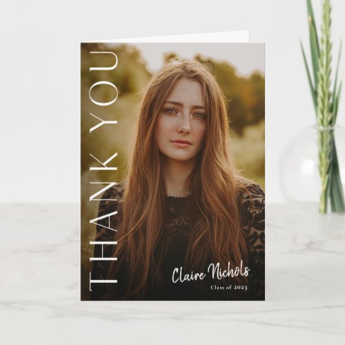 Modern Photo Graduation Thank You Card