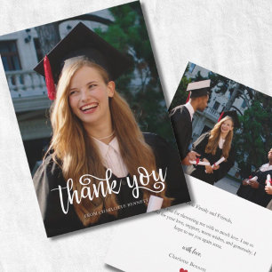 Modern Photo Graduation Thank You Card