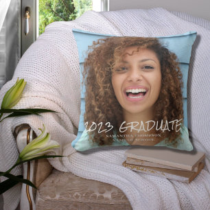 Modern Photo Graduation Throw Pillow