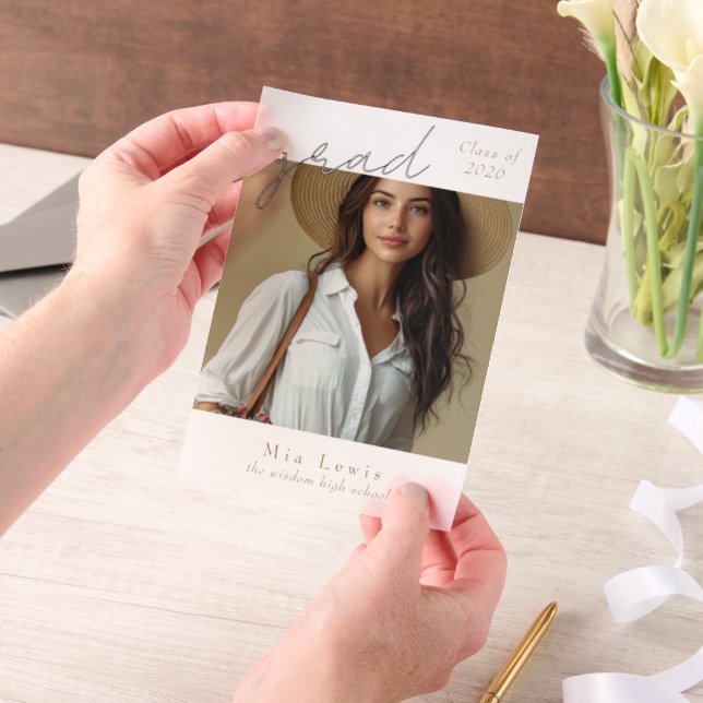 Modern Photo Graduation Vellum Invitations (Handheld)