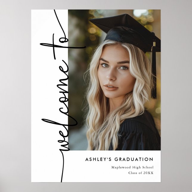 Modern Photo Graduation Welcome Sign (Front)