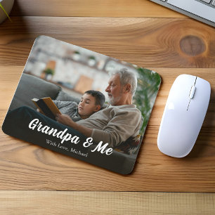 Modern Photo Grandpa and Me Custom Mouse Pad