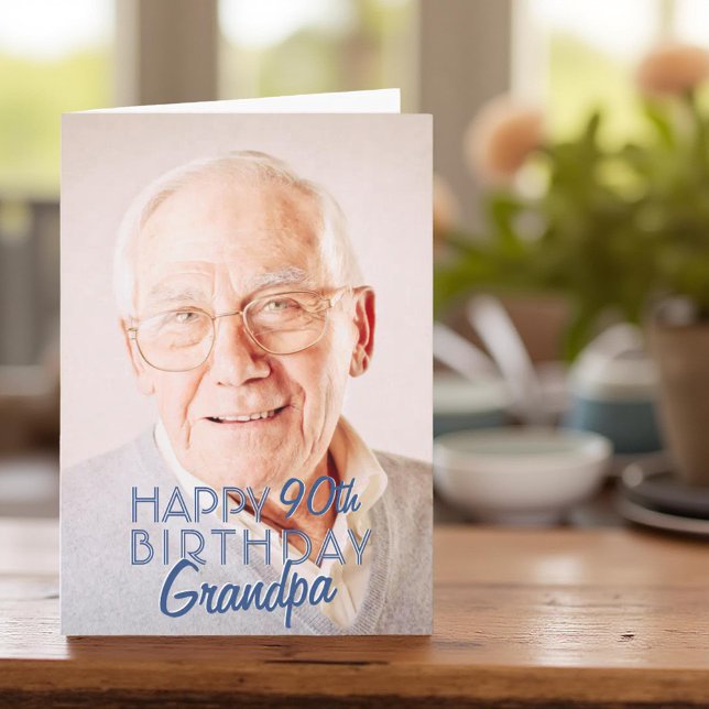 Modern Photo Grandpa Happy Birthday Greeting Card (Creator Uploaded)