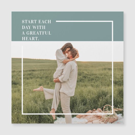 Modern Photo Green Family Lovely Gift (Front)