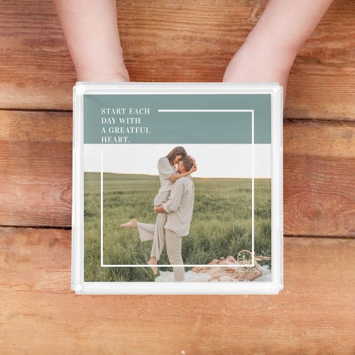 Modern Photo Green Family Lovely Gift Acrylic Tray