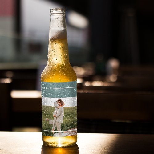 Modern Photo Green Family Lovely Gift Beer Bottle Label