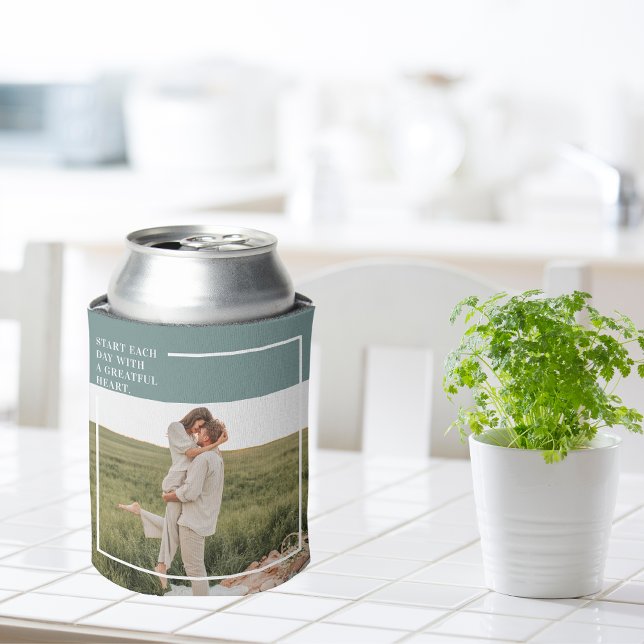 Modern Photo Green Family Lovely Gift Can Cooler (Creator Uploaded)