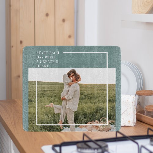 Modern Photo Green Family Lovely Gift Cutting Board