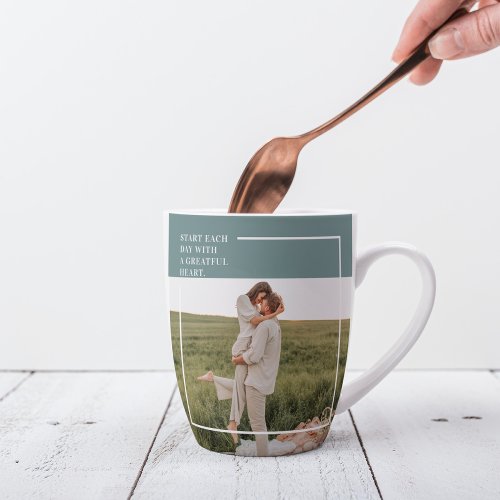 Modern Photo Green Family Lovely Gift Latte Mug