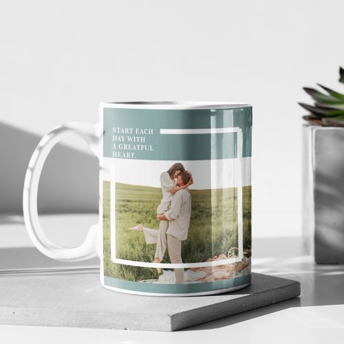 Modern Photo Green Family Lovely Gift Mug