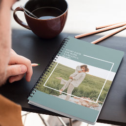Modern Photo Green Family Lovely Gift Notebook