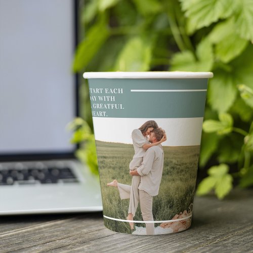 Modern Photo Green Family Lovely Gift Paper Cups