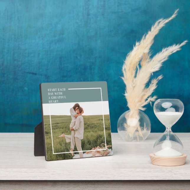Modern Photo Green Family Lovely Gift Plaque (Insitu)