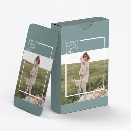 Modern Photo Green Family Lovely Gift Playing Cards