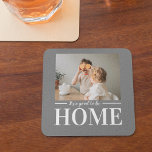 Modern Photo Grey It's good To Be Home Quote Gift Glass Coaster<br><div class="desc">Modern Photo Grey It's good To Be Home Quote Gift</div>