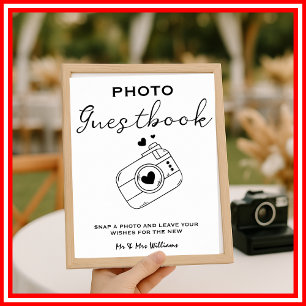 Modern Photo Guestbook Elegant Minimalist Simple